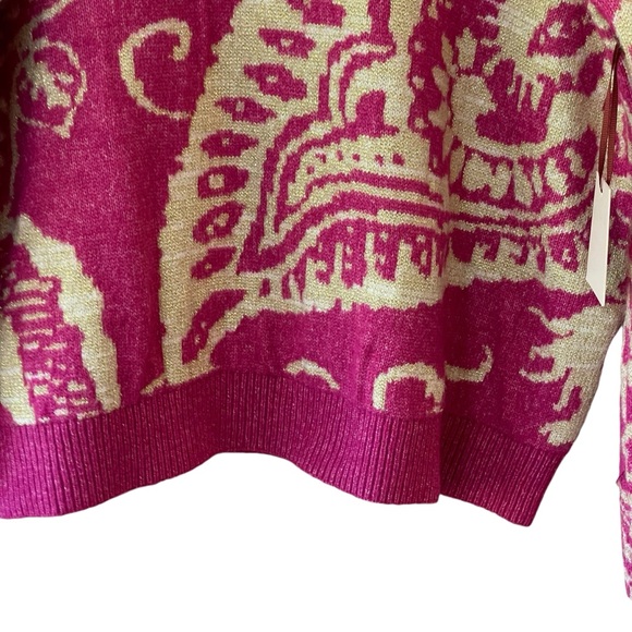 NWT! Anthropologie Autres Filles Metallic Paisley Crewneck Sweater - Picture 6 of 8
